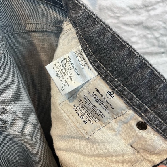 Ag Adriano Goldschmied Men’s 33” Grey Wash The Graduate Tailored Leg Jeans - Picture 10 of 11